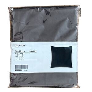 IKEA SANELA Black Cotton Velvet 20" x 20" Pillow Cover (Cover Only)